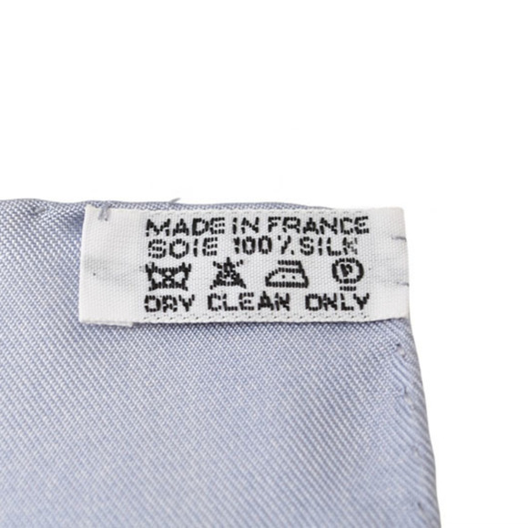 HERMES Blue Silk Scarf - Picture 7 of 9